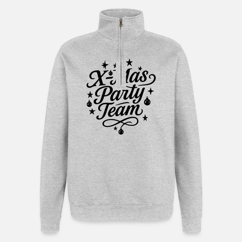 Équipe de Noël - Sweat à zip 1/4 - gris chiné