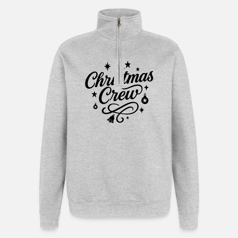 Weihnachten Crew Party - Quarter-Zip-Sweatshirt - Grau meliert