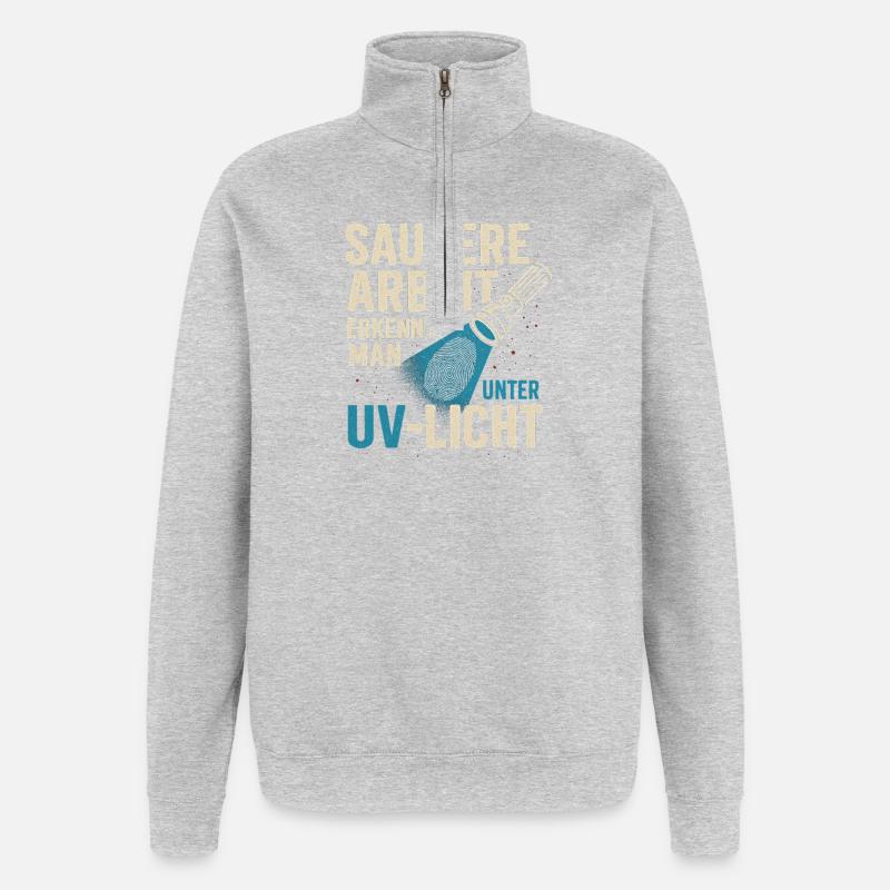Clean work under UV light - Quarter-Zip Sweatshirt - heather grey