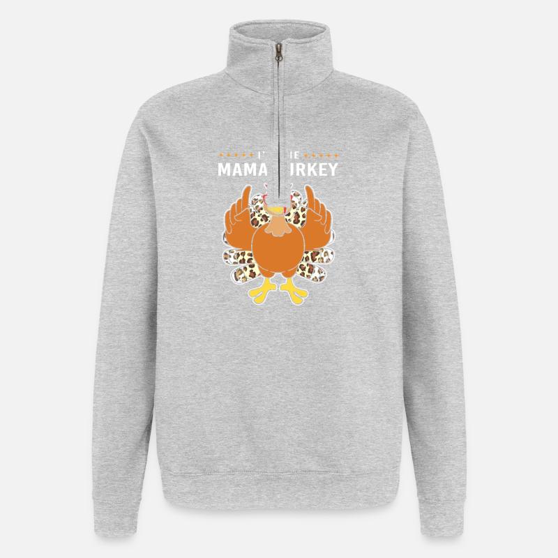 Thanksgiving Mama Mutter Oma Großmutter - Quarter-Zip-Sweatshirt - Grau meliert