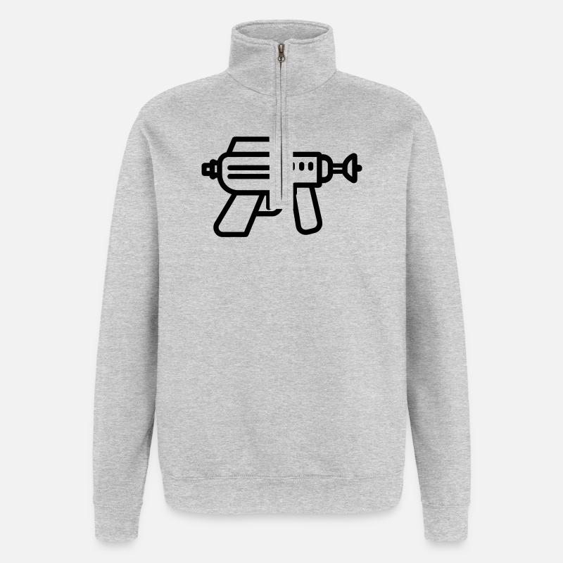 pistolet à eau - Sweat à zip 1/4 - gris chiné