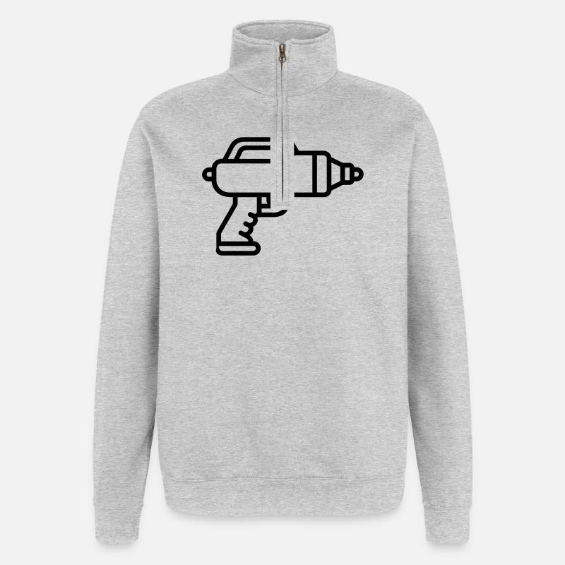 pistolet à eau - Sweat à zip 1/4 - gris chiné