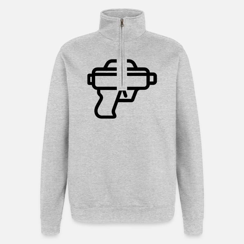 pistolet à eau - Sweat à zip 1/4 - gris chiné