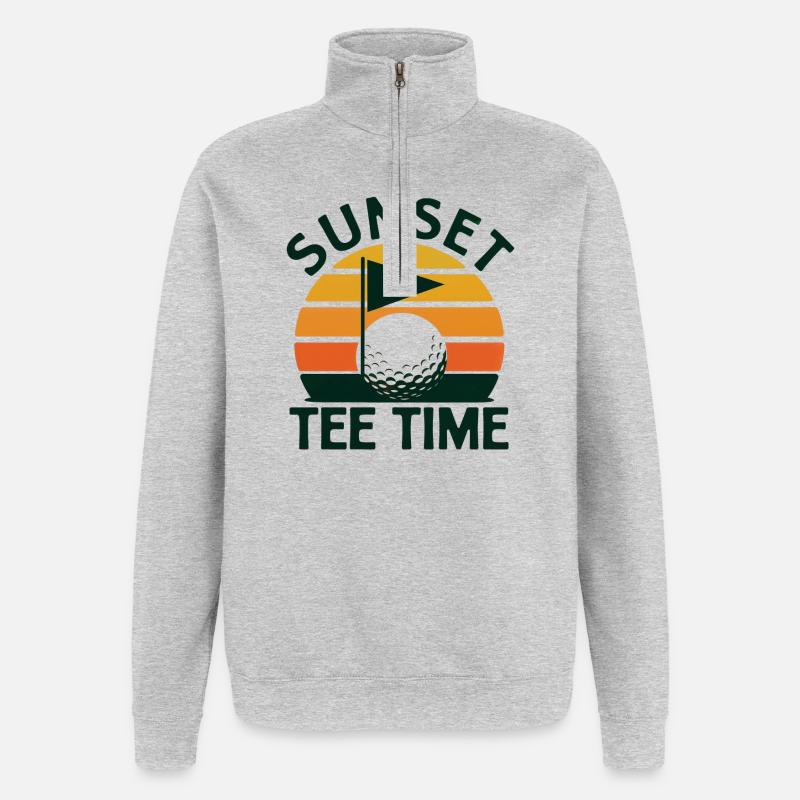 Golf Golf Rétro - Sweat à zip 1/4 - gris chiné