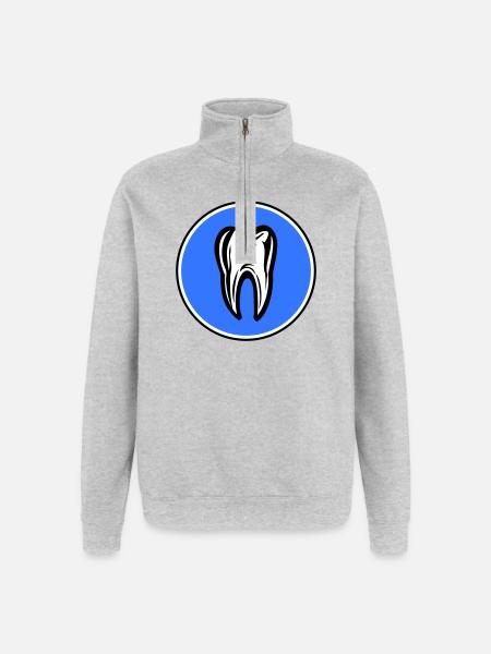 Tooth Dental Dentist Icon - Quarter-Zip Sweatshirt - heather grey