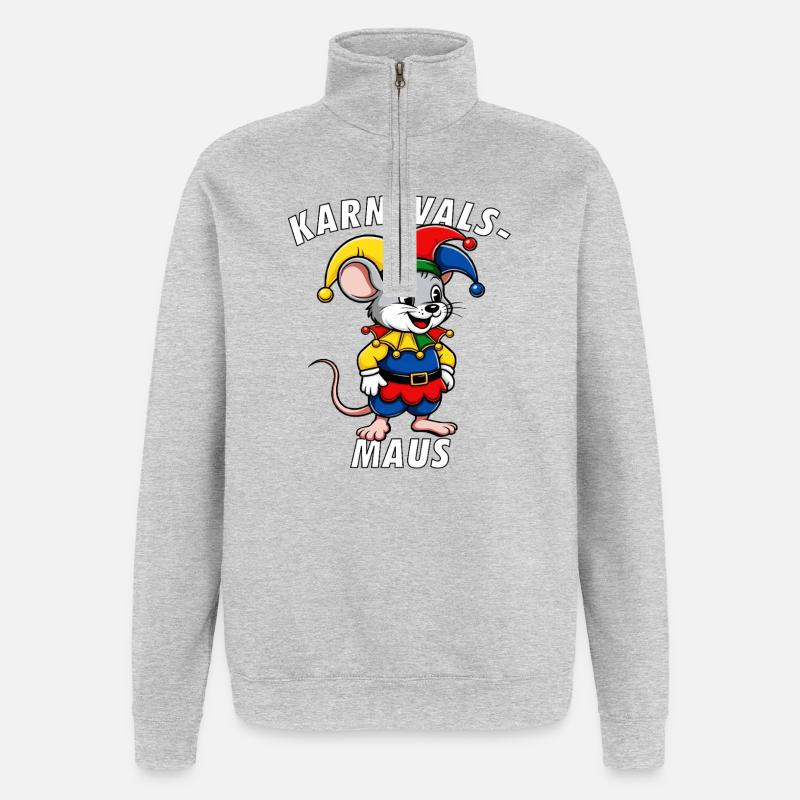 SOURIS DE CARNAVAL - Sweat à zip 1/4 - gris chiné