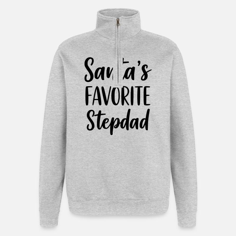 Le beau-père préféré du Père Noël - Sweat à zip 1/4 - gris chiné
