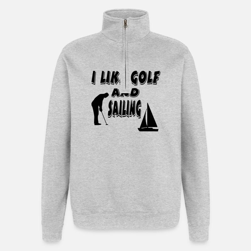 golfe - Sweat à zip 1/4 - gris chiné