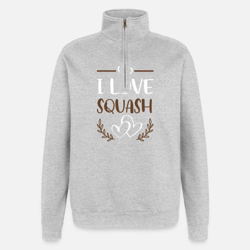 J’adore le squash - Sweat à zip 1/4 - gris chiné