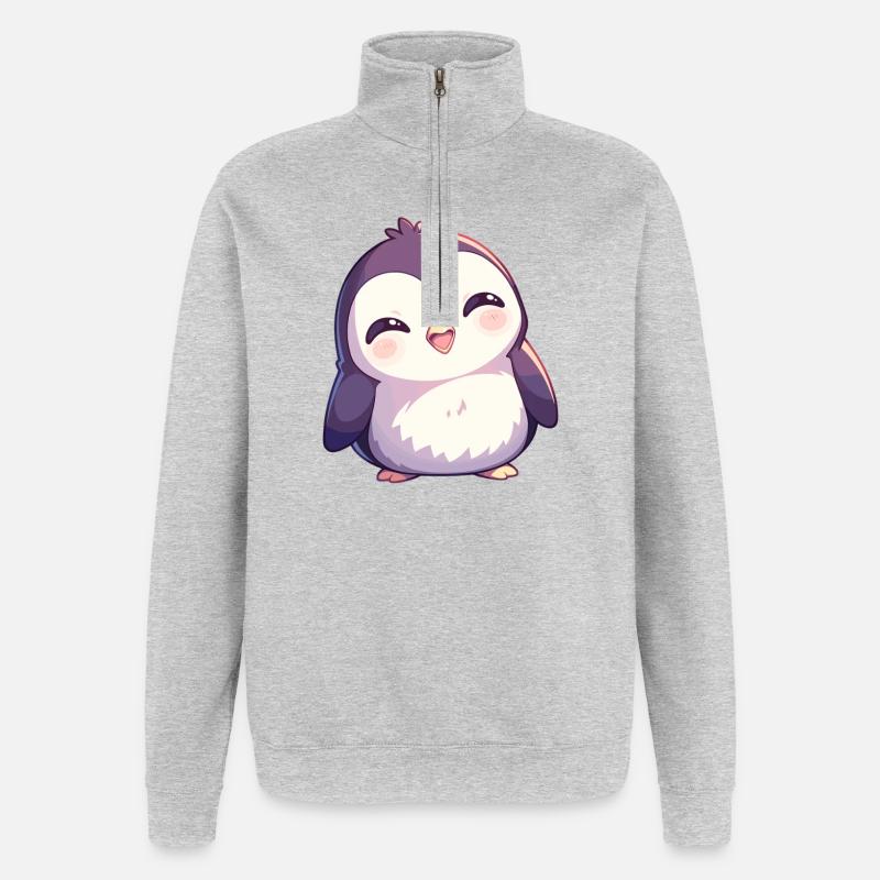 Pinguine Pinguin - Quarter-Zip-Sweatshirt - Grau meliert