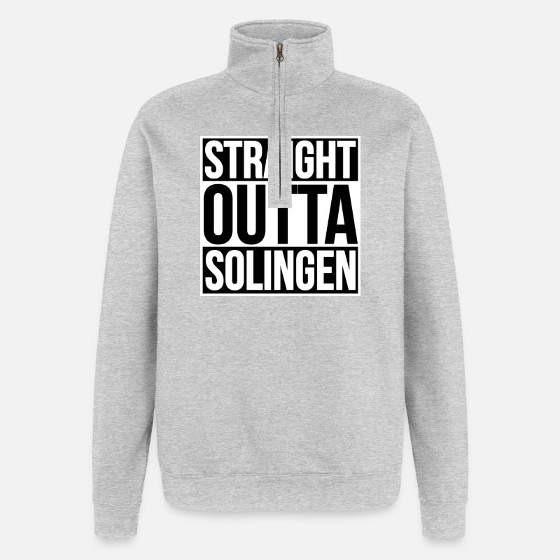 Solingen Straßenstatement - Quarter-Zip-Sweatshirt - Grau meliert