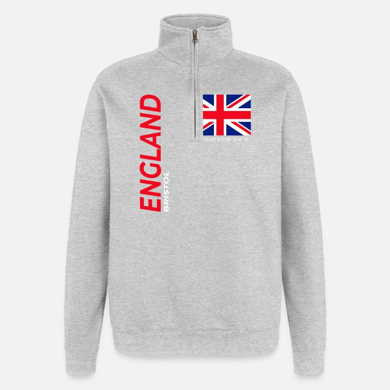 Bristol - Sweat à zip 1/4 - gris chiné