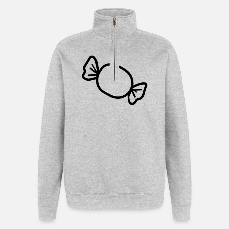Süßigkeiten - Quarter-Zip-Sweatshirt - Grau meliert