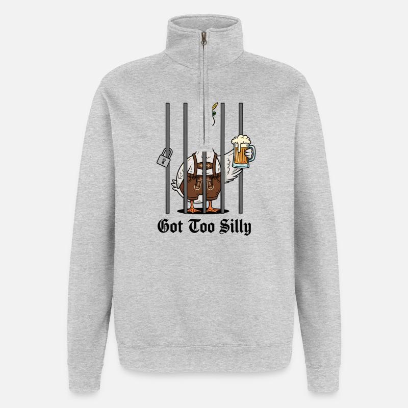 Dumme Gans Prost - Quarter-Zip-Sweatshirt - Grau meliert