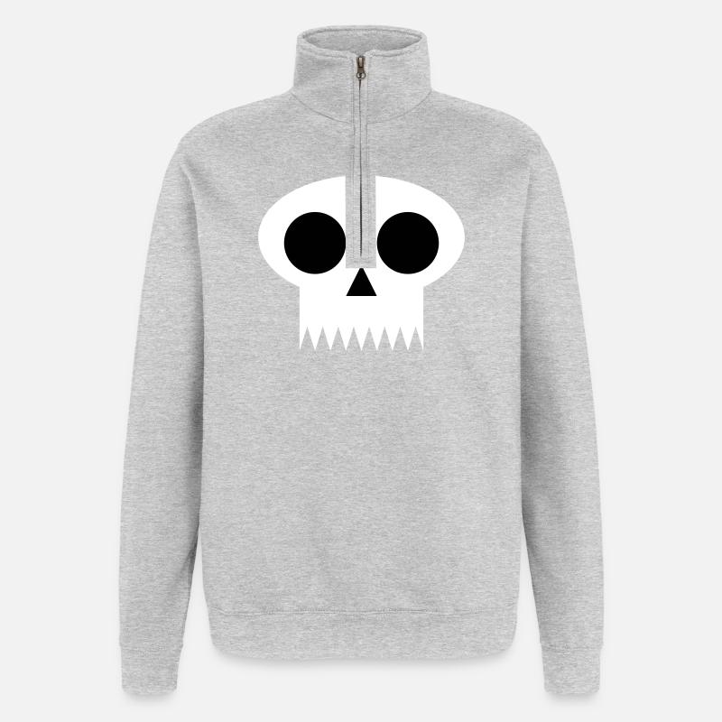 saké - Sweat à zip 1/4 - gris chiné