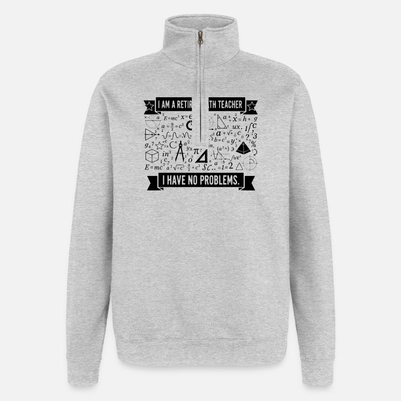 Retired Math Teacher Humor - Quarter-Zip Sweatshirt - heather grey