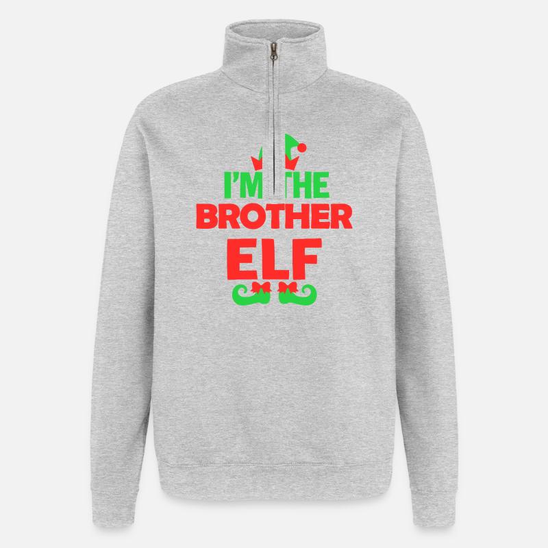 Ich bin der Bruder Elf - Quarter-Zip-Sweatshirt - Grau meliert