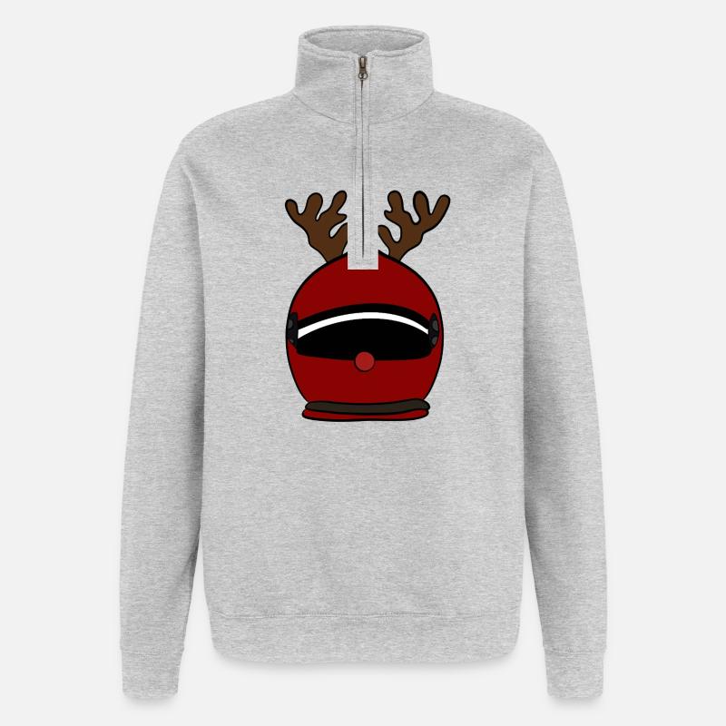 Weihnachten - Quarter-Zip-Sweatshirt - Grau meliert