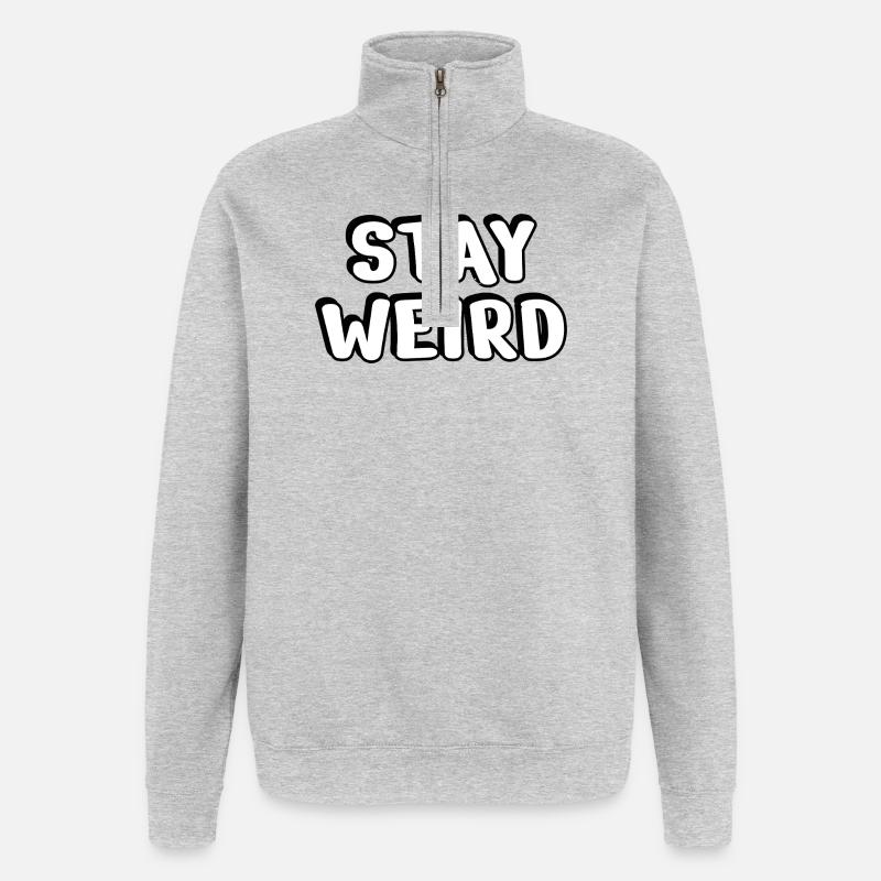 reste bizarre - Sweat à zip 1/4 - gris chiné