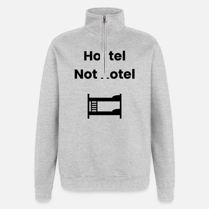 Hostel, Not Hotel – Chemise de routard - Sweat à zip 1/4 - gris chiné