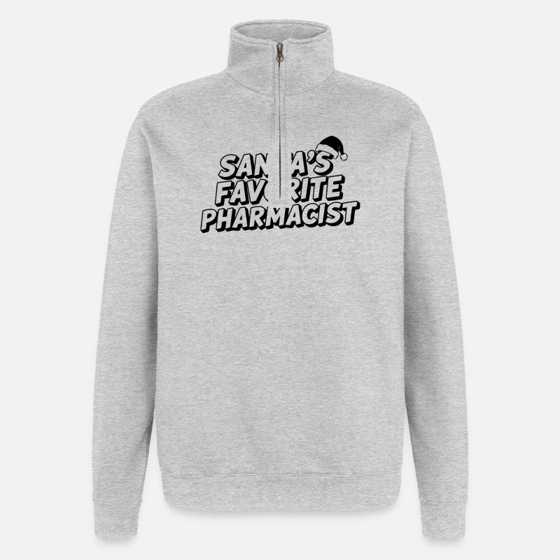 Le pharmacien préféré du Père Noël - Sweat à zip 1/4 - gris chiné