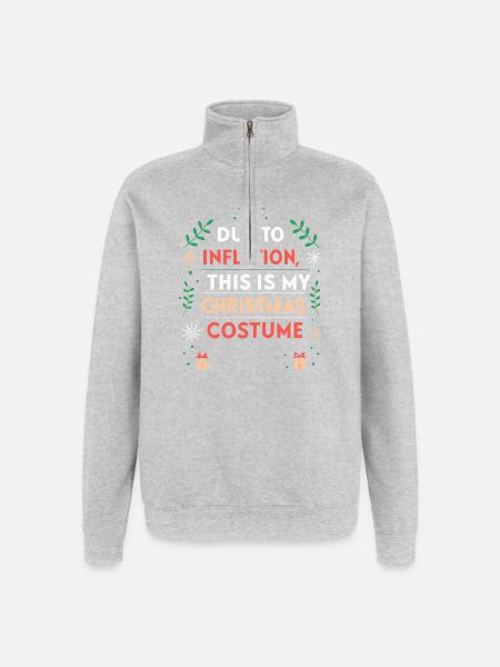 Christmas Budget: Inflation Suit - Quarter-Zip Sweatshirt - heather grey