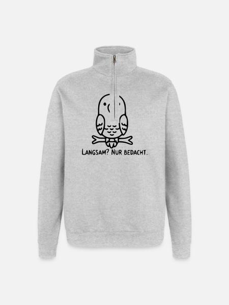 Bird Saying | Slow? Just considered. - Quarter-Zip Sweatshirt - heather grey