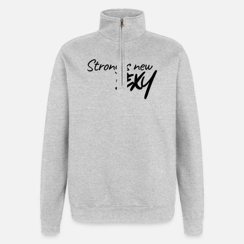 Fort, c’est nouveau sexy - Sweat à zip 1/4 - gris chiné