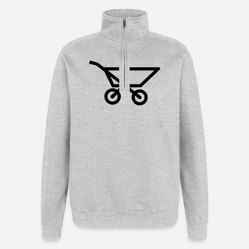 brouette - Sweat à zip 1/4 - gris chiné