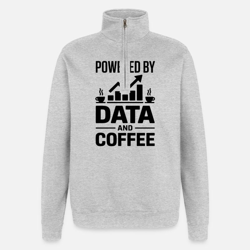 Datenanalyst Spruch Lustiges Datenanalyst Geschenk - Quarter-Zip-Sweatshirt - Grau meliert