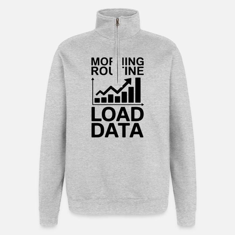 Datenanalyst Spruch Lustiges Datenanalyst Geschenk - Quarter-Zip-Sweatshirt - Grau meliert