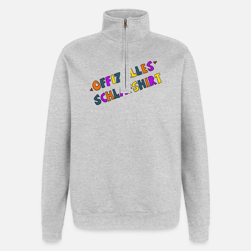 Offizielles Schlafshirt Farbexplosion - Quarter-Zip-Sweatshirt - Grau meliert