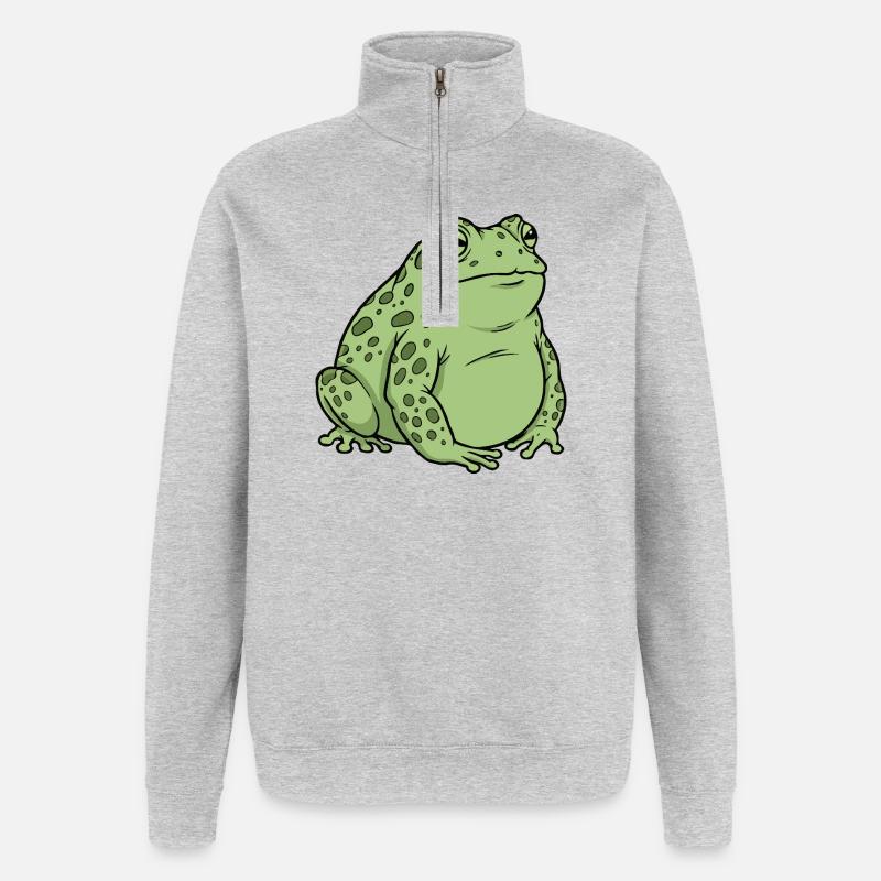 Crapaud gras - Sweat à zip 1/4 - gris chiné