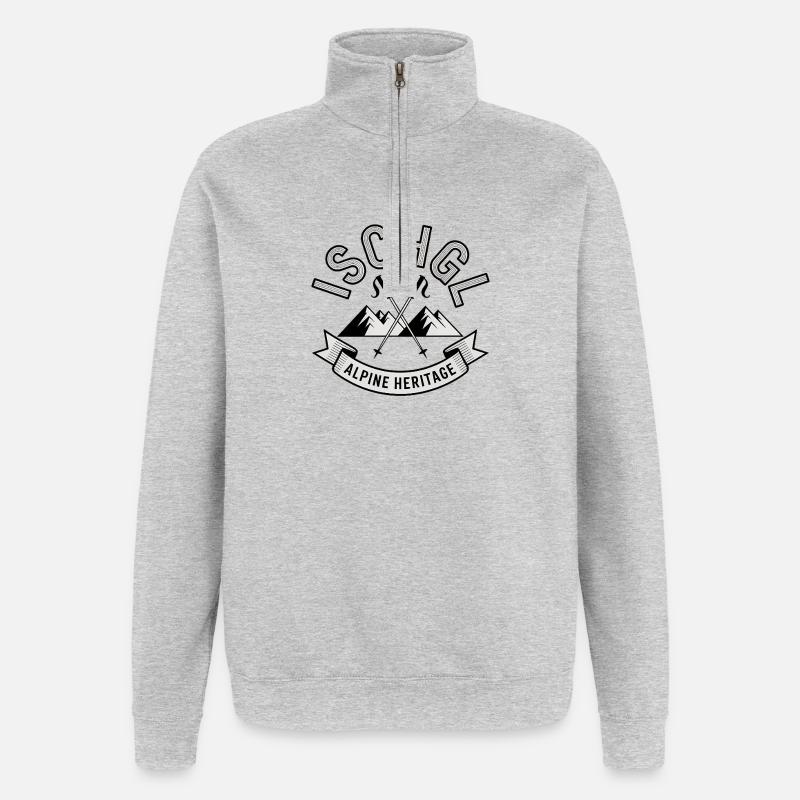 Ischgl - Création de souvenirs - Sweat à zip 1/4 - gris chiné