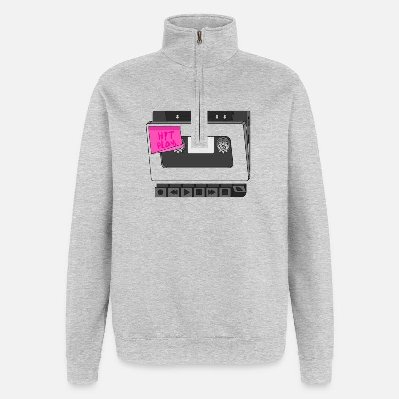 FRAPPEZ LE JEU - Sweat à zip 1/4 - gris chiné