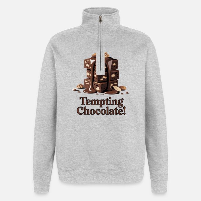 Tempting Chocolate Stack - Quarter-Zip Sweatshirt - heather grey