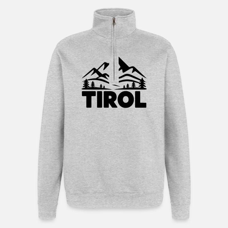 Tyrol - Conception de souvenirs - Sweat à zip 1/4 - gris chiné