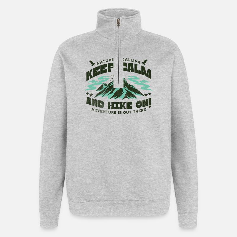 Restez calme et continuez à marcher - Sweat à zip 1/4 - gris chiné