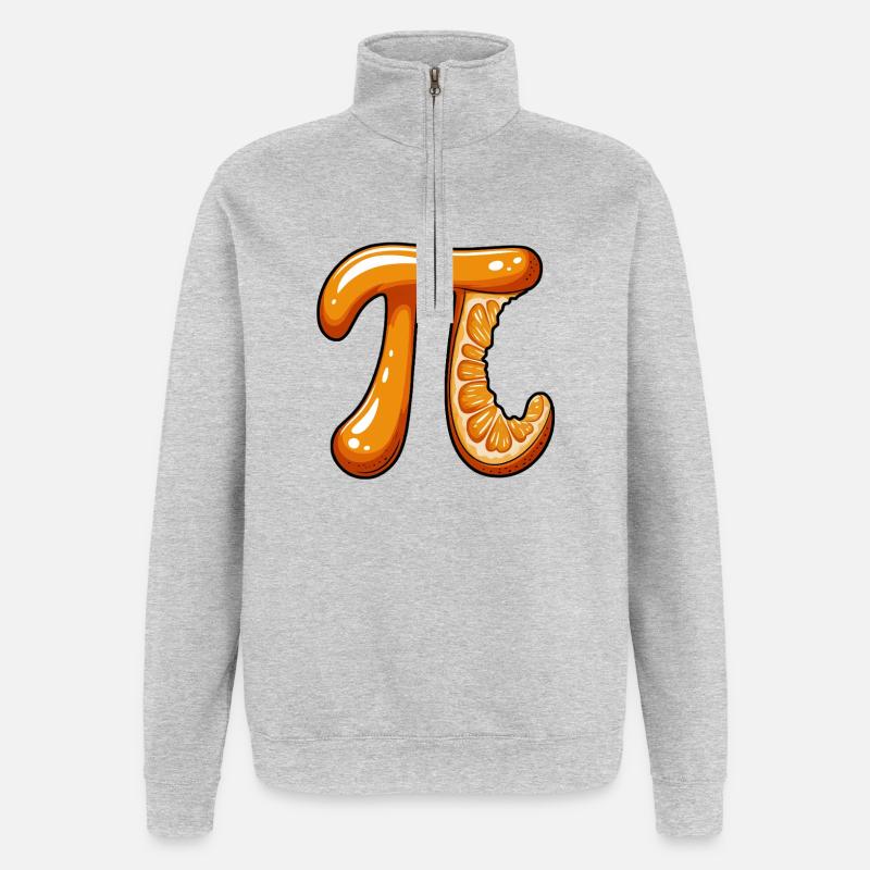 Orange Pi Math - Quarter-Zip Sweatshirt - heather grey