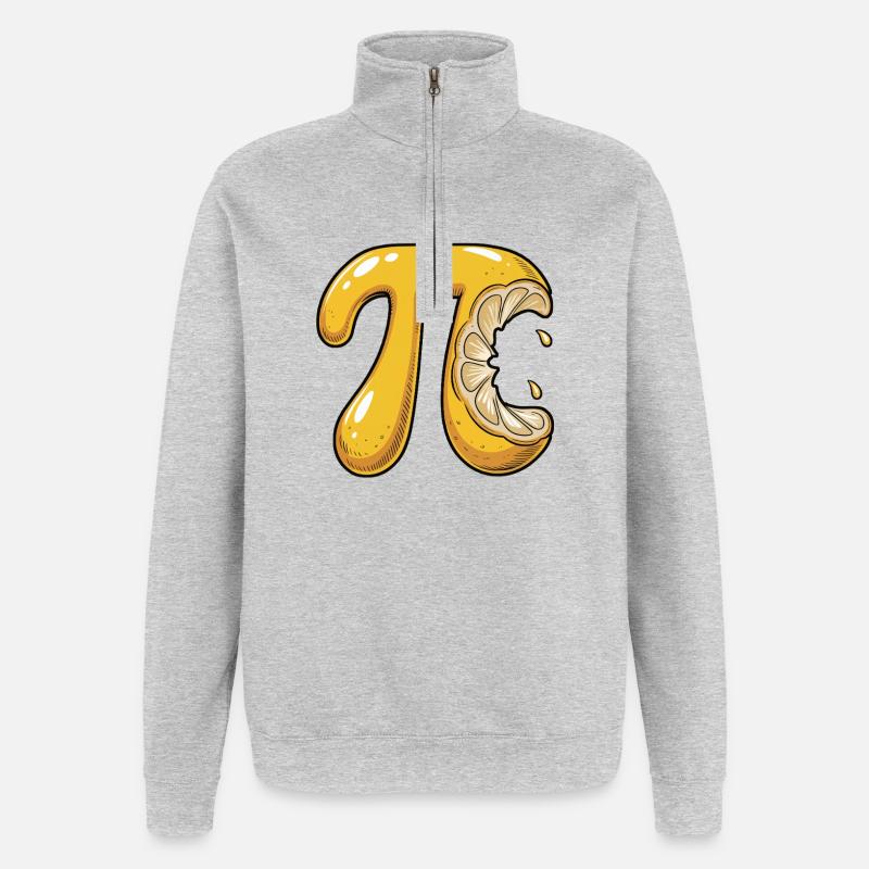 Lemon Pi Math - Quarter-Zip Sweatshirt - heather grey