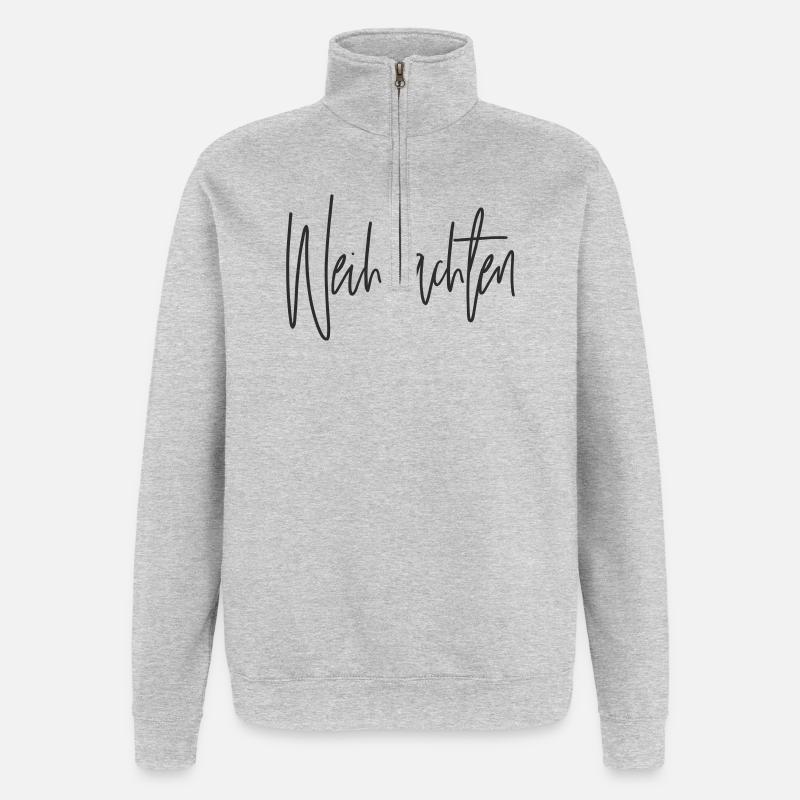 Christmas Script Hand Lettering - Quarter-Zip Sweatshirt - heather grey