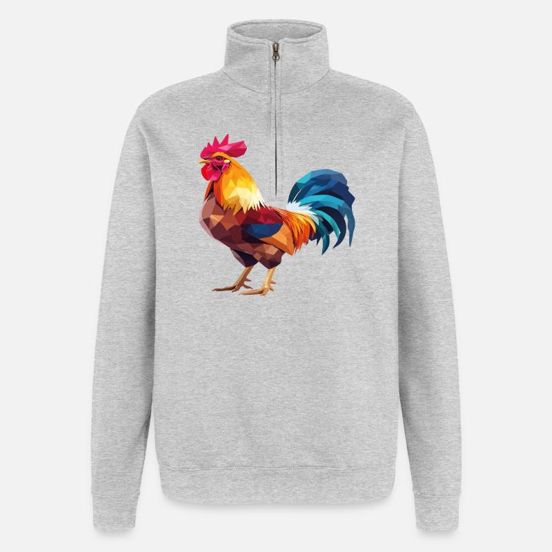 Hahnp3 - Sweat à zip 1/4 - gris chiné