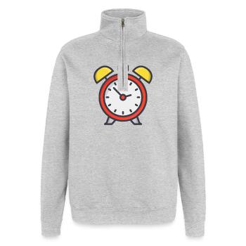 Wecker - Quarter-Zip-Sweatshirt - Grau meliert - Vorne - AI Model Female 172 light (172cm) & AI Model Male 178 dark (178cm)