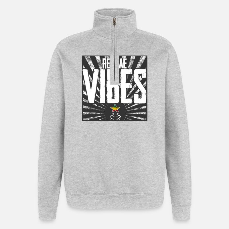 Conception Reggae Vibes - Sweat à zip 1/4 - gris chiné