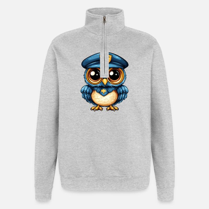 Blaupolizei Eulenwacht - Quarter-Zip-Sweatshirt - Grau meliert