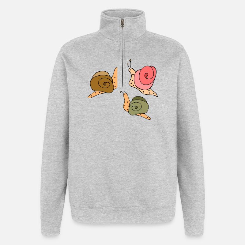 Snails - Quarter-Zip Sweatshirt - heather grey