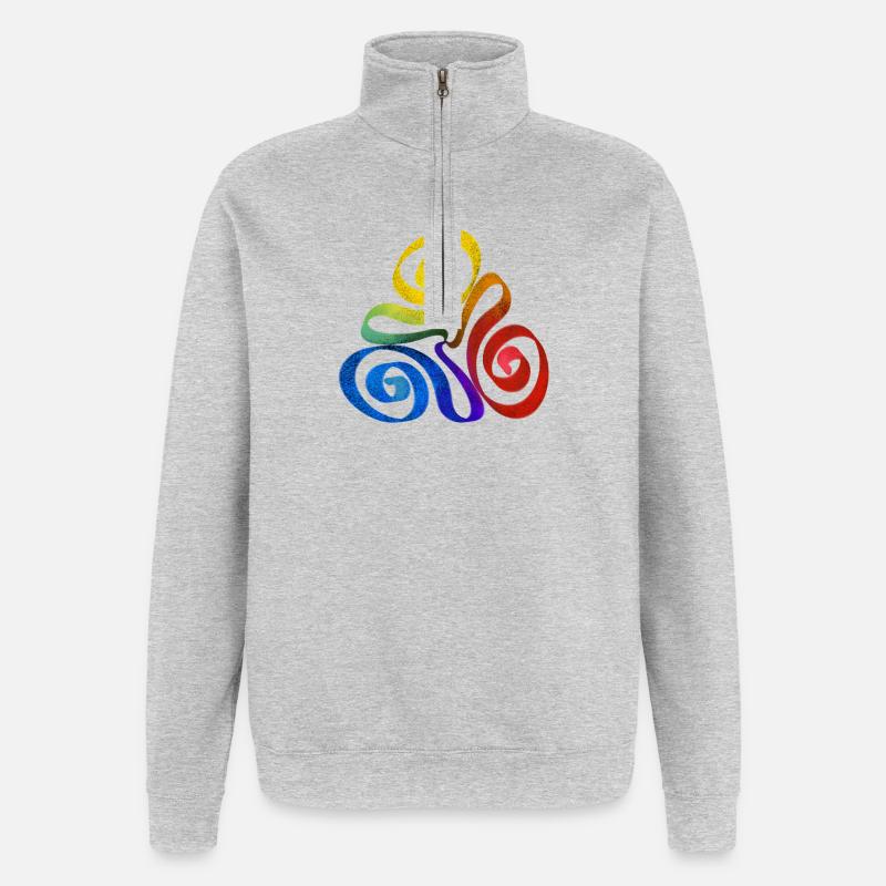 Rainbow triangle spiral - Quarter-Zip Sweatshirt - heather grey