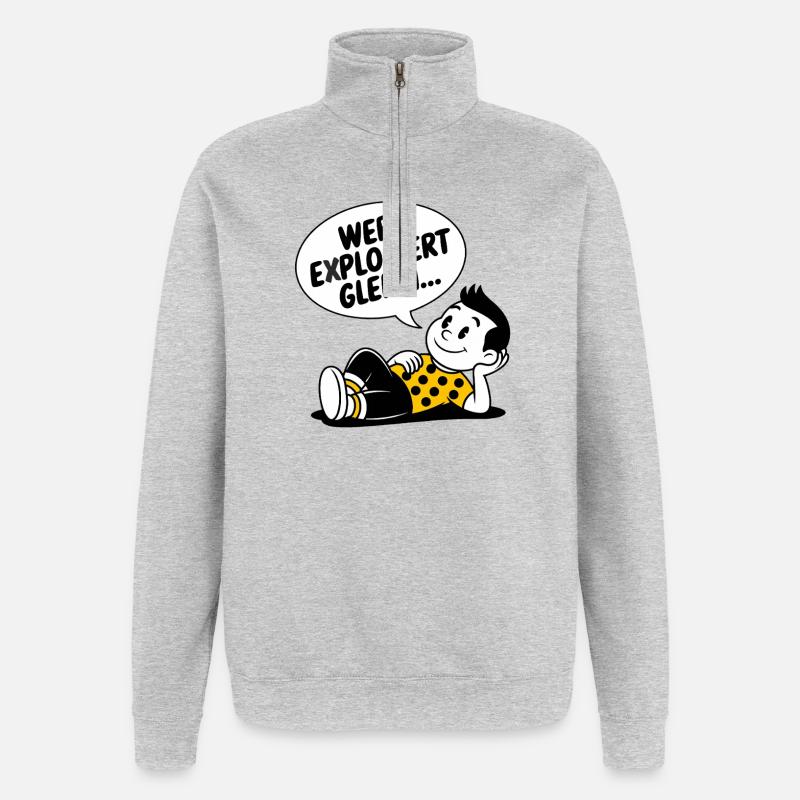 QUI EST SUR LE POINT D’EXPLOSER - Sweat à zip 1/4 - gris chiné