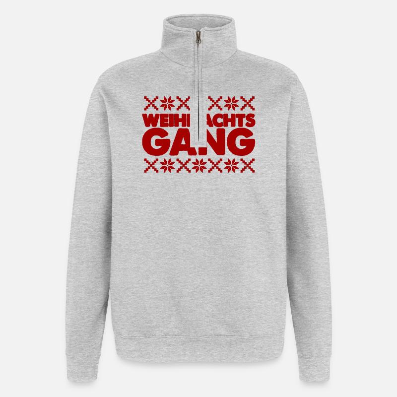 Christmas Aisle Norway Pattern - Quarter-Zip Sweatshirt - heather grey