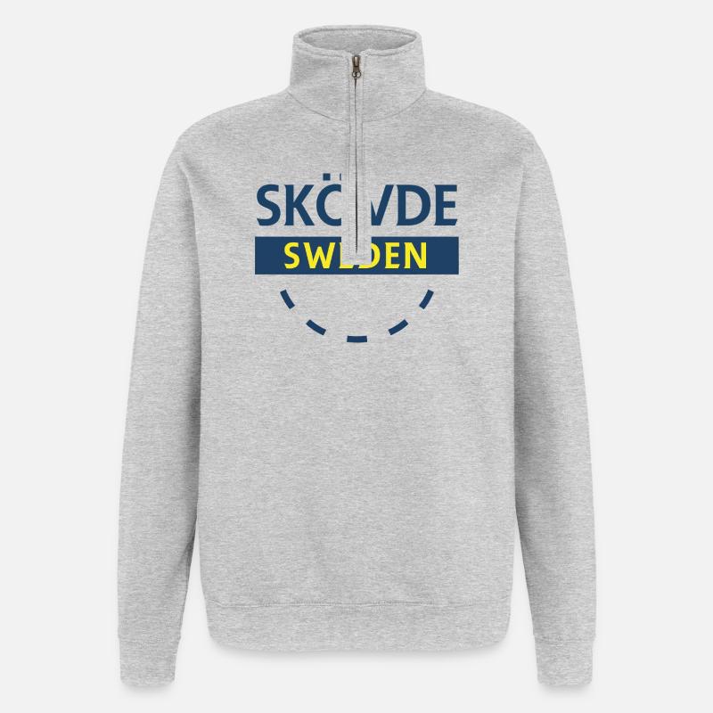 Skövde Sweden Sign Design - Sweat à zip 1/4 - gris chiné